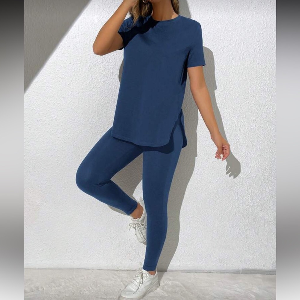 Women's Blue Leggings Set